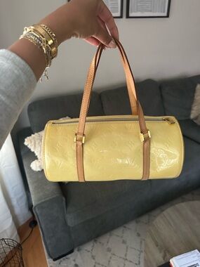 Louis Vuitton Patent Vernis Butter Yellow Barrel Satchel